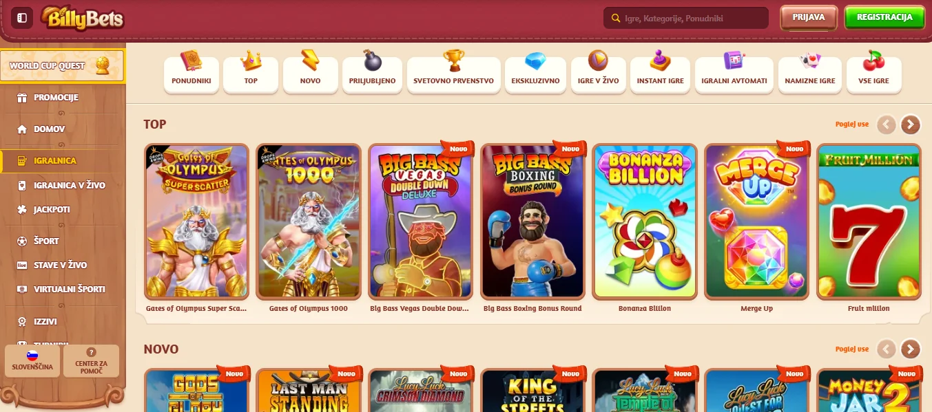 billybets izbor iger