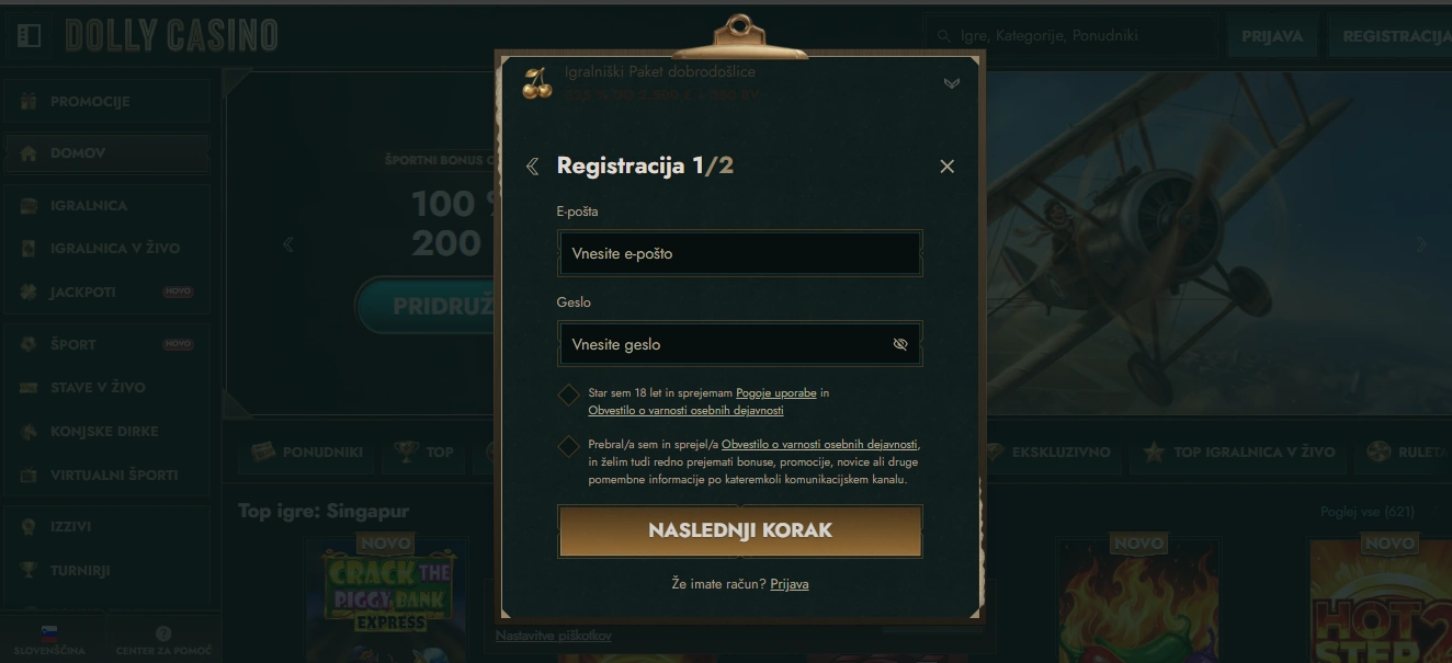 dolly kazino registracija